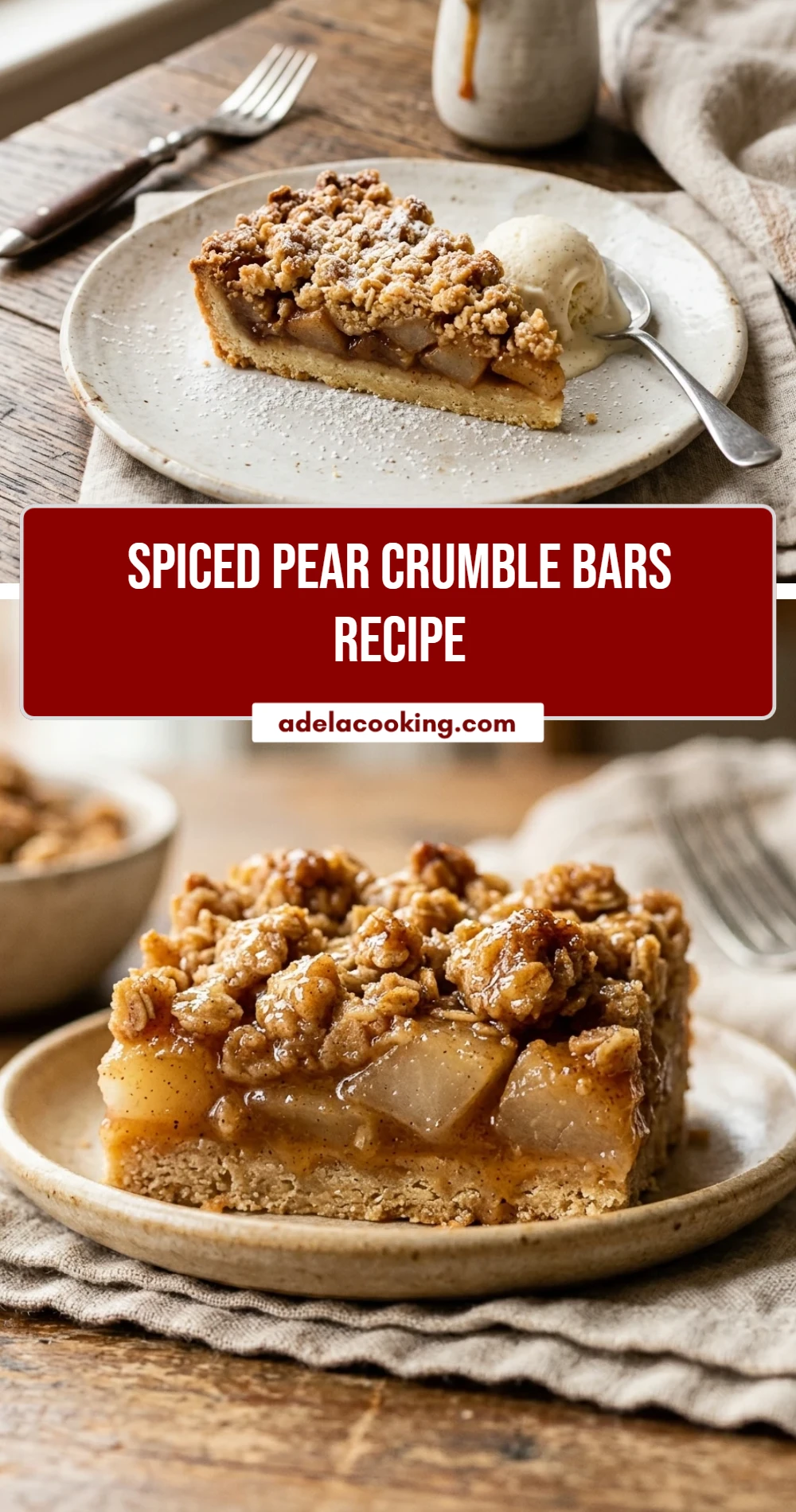 Spiced Pear Crumble Bars Recipe