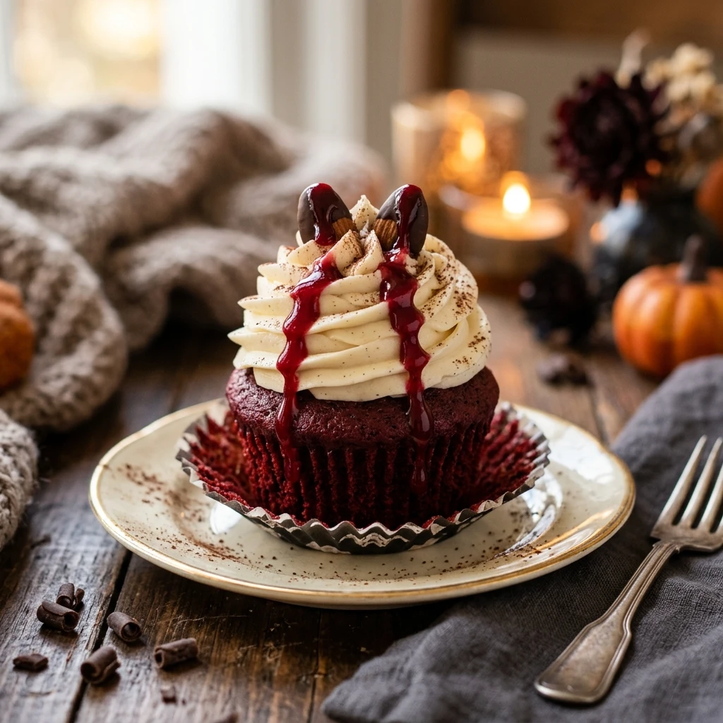 Spooky Red Velvet Vampire Cupcakes Recipe