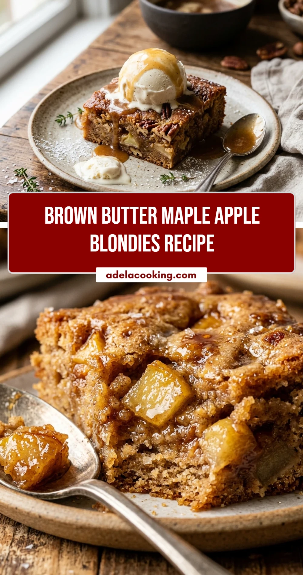 Brown Butter Maple Apple Blondies Recipe