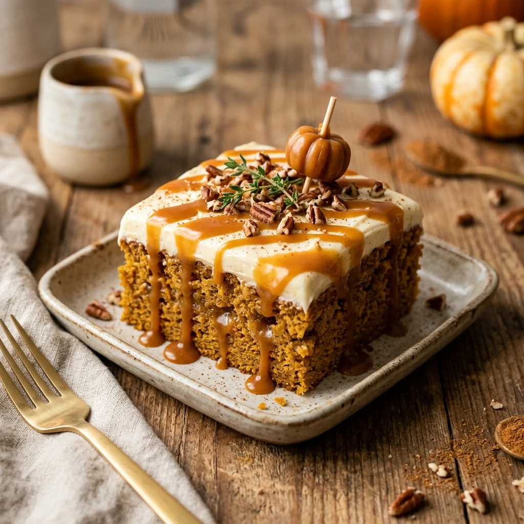Caramel Pumpkin Poke Cake Recipe
