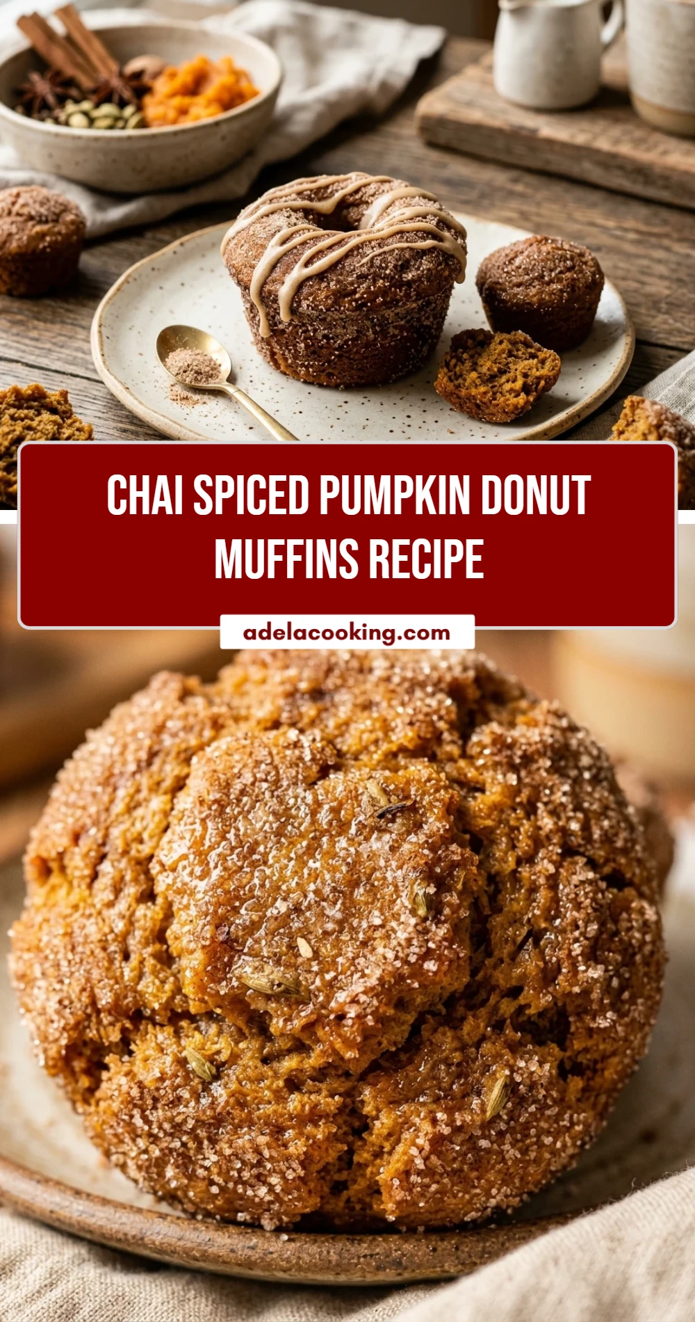 Chai Spiced Pumpkin Donut Muffins Recipe