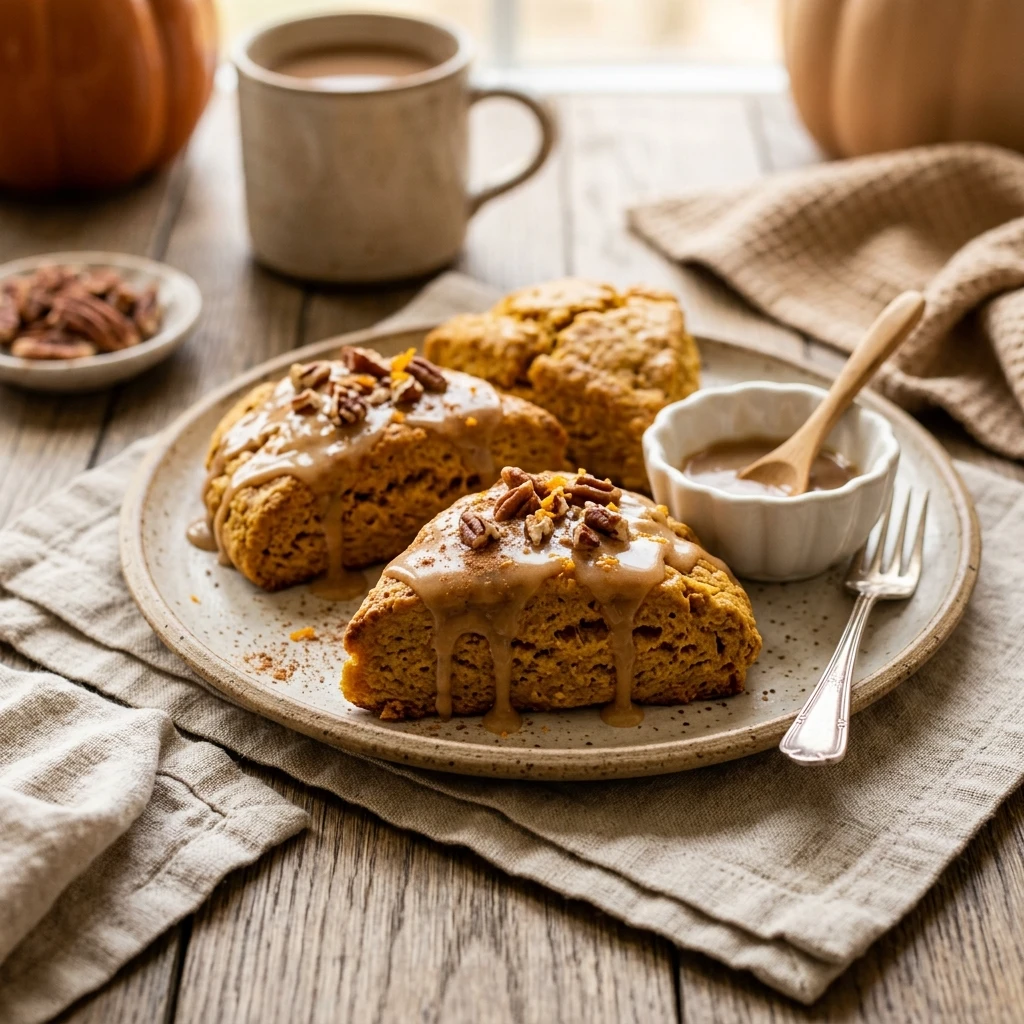 Maple Glazed Pumpkin Scones Recipe